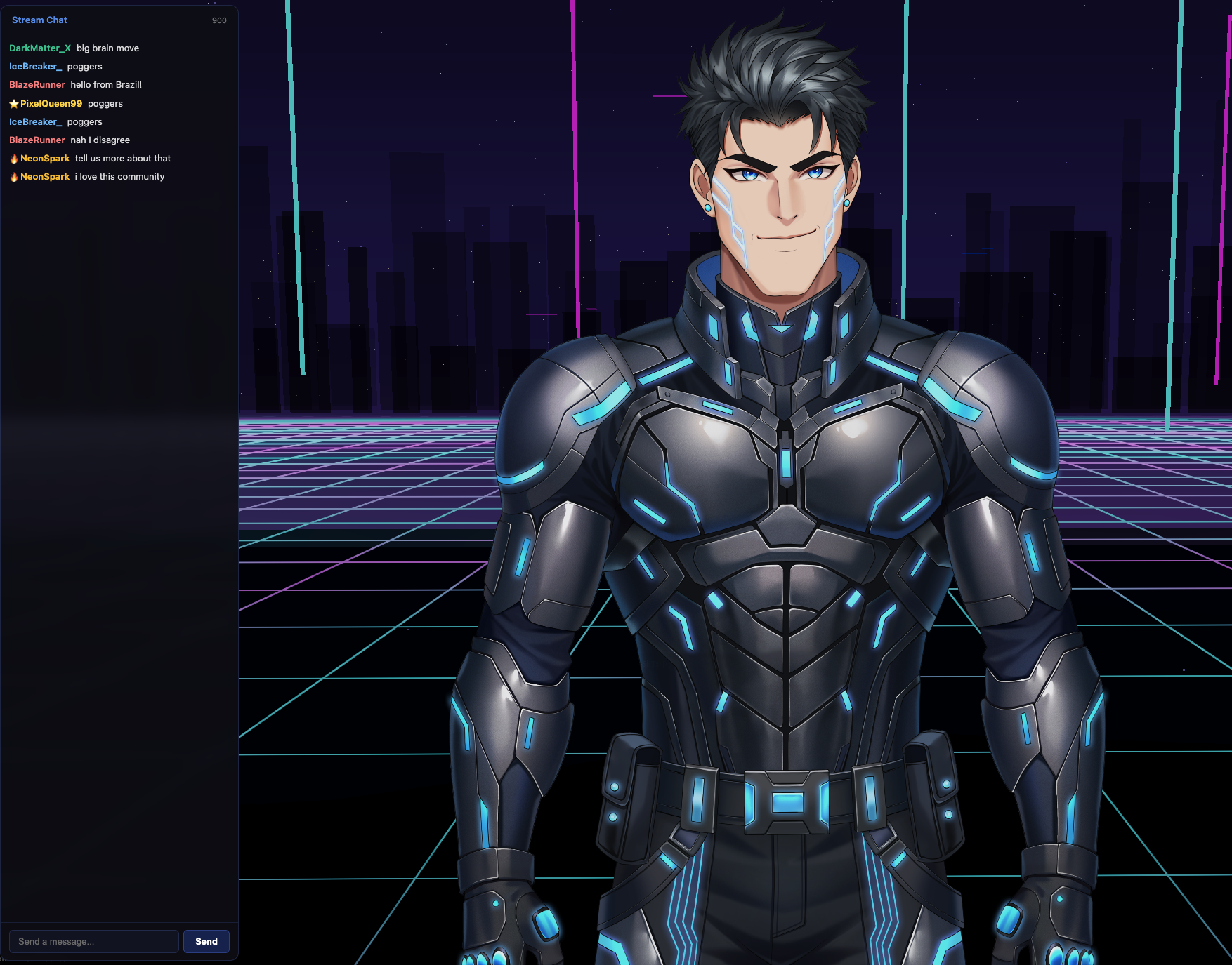 AI streamer architecture: LLM, TTS, and avatar pipeline running an autonomous content loop