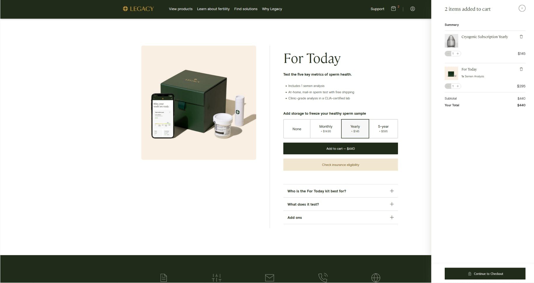 GiveLegacy marketing site and checkout experience