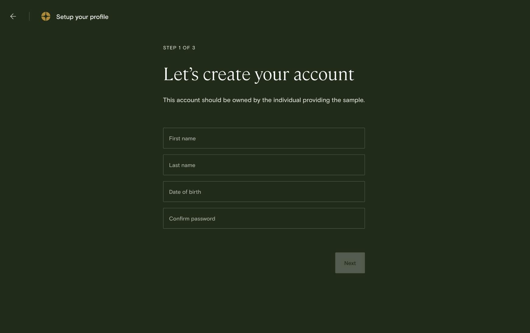 GiveLegacy patient onboarding