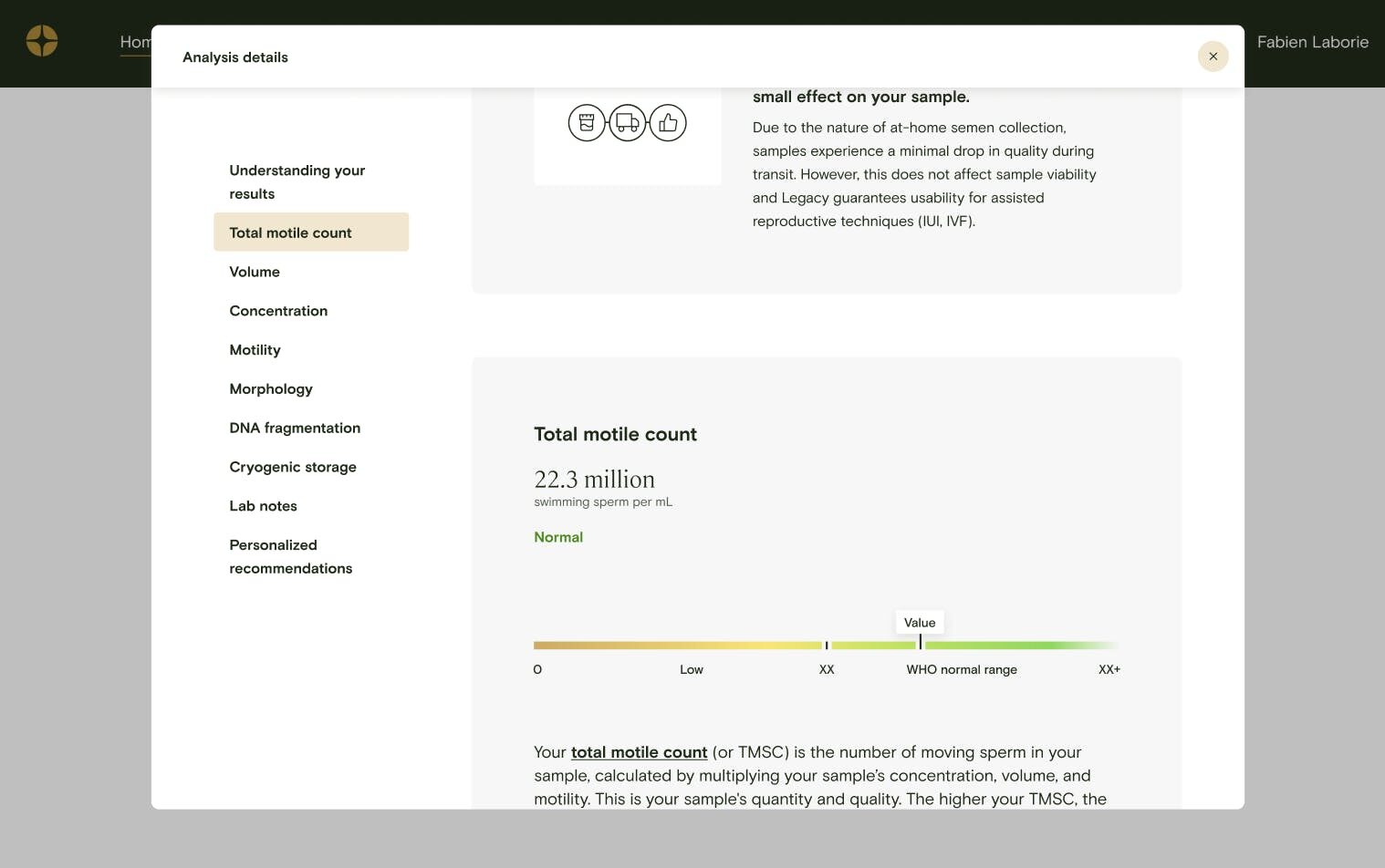 14 results modal