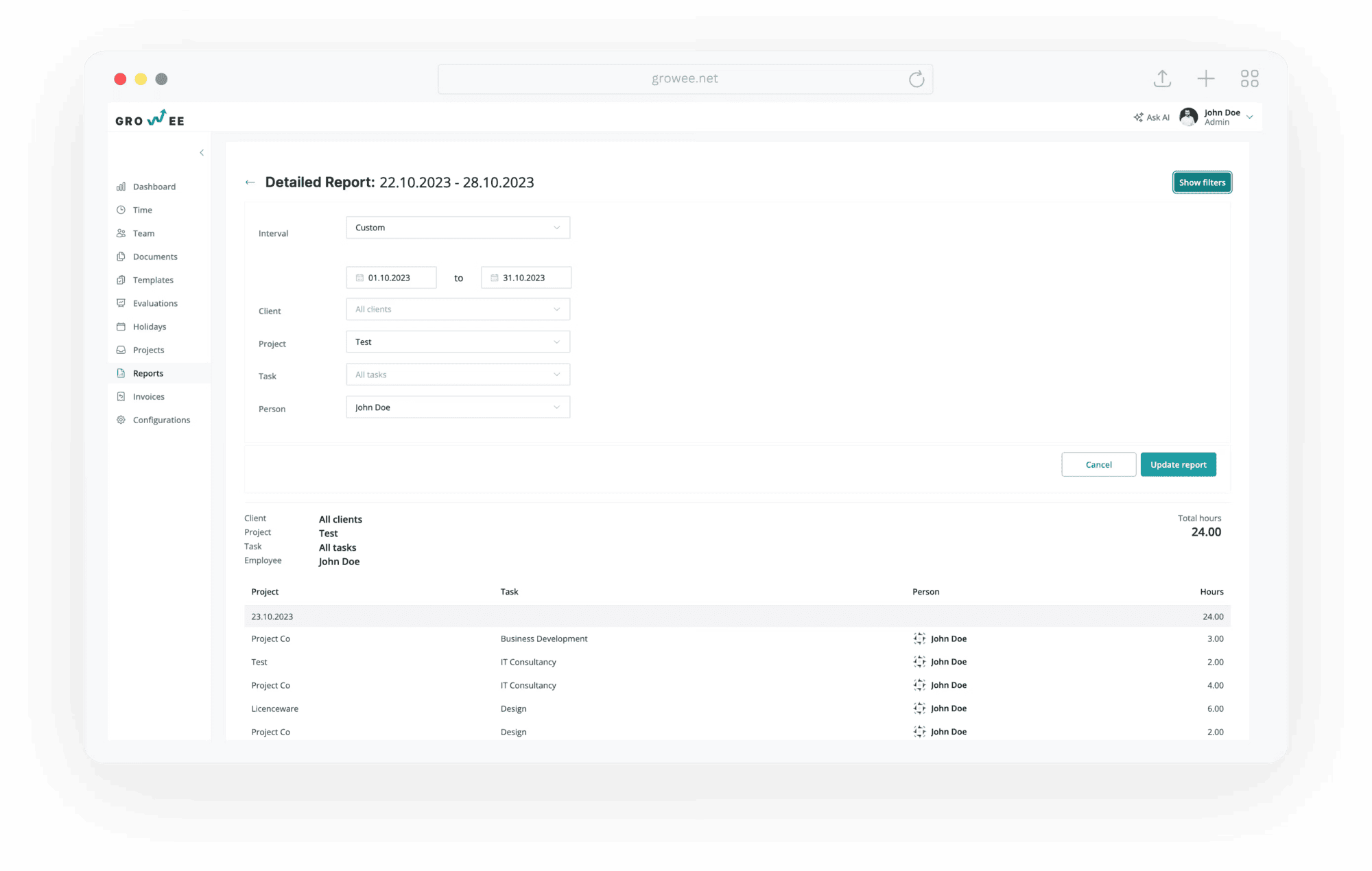 Growee reporting and workflow automation