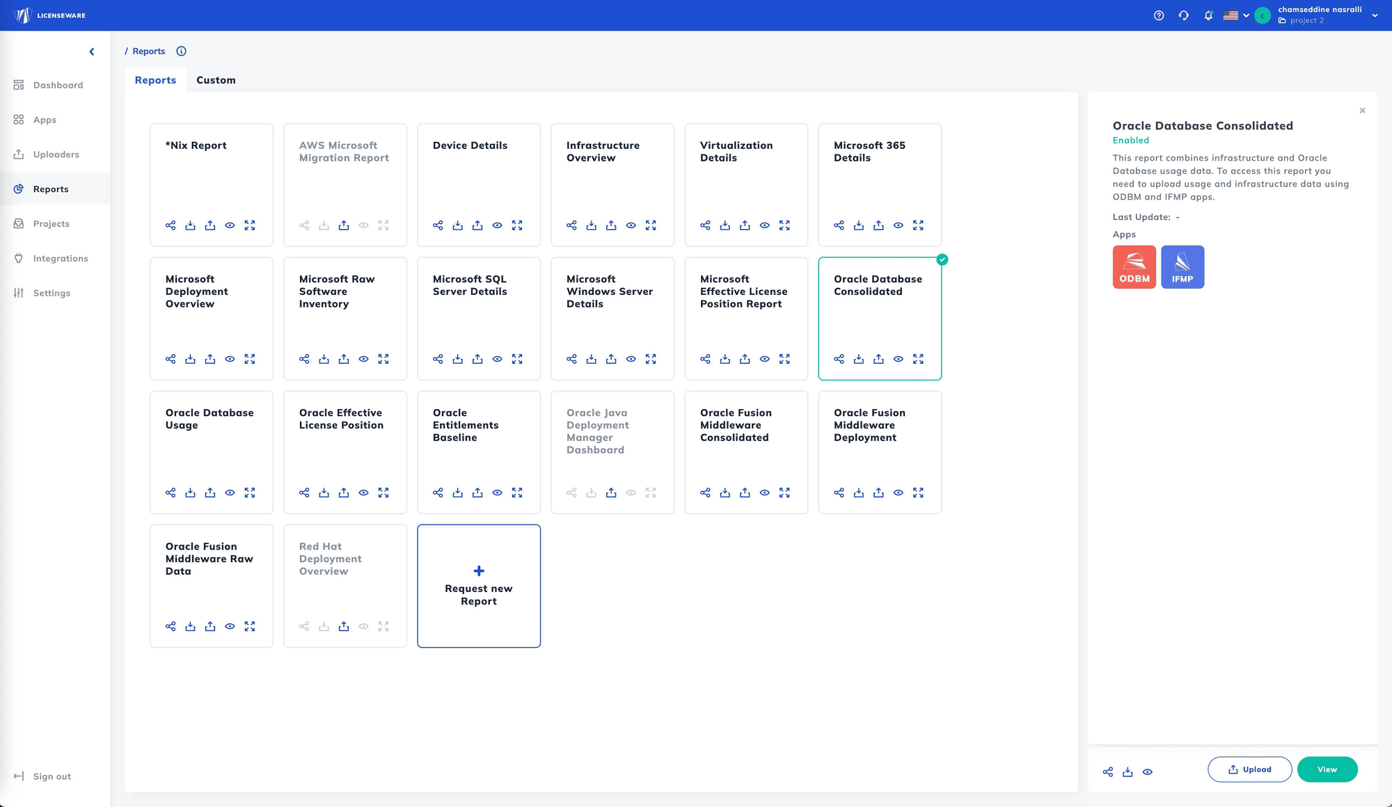 Licenseware analysis dashboard