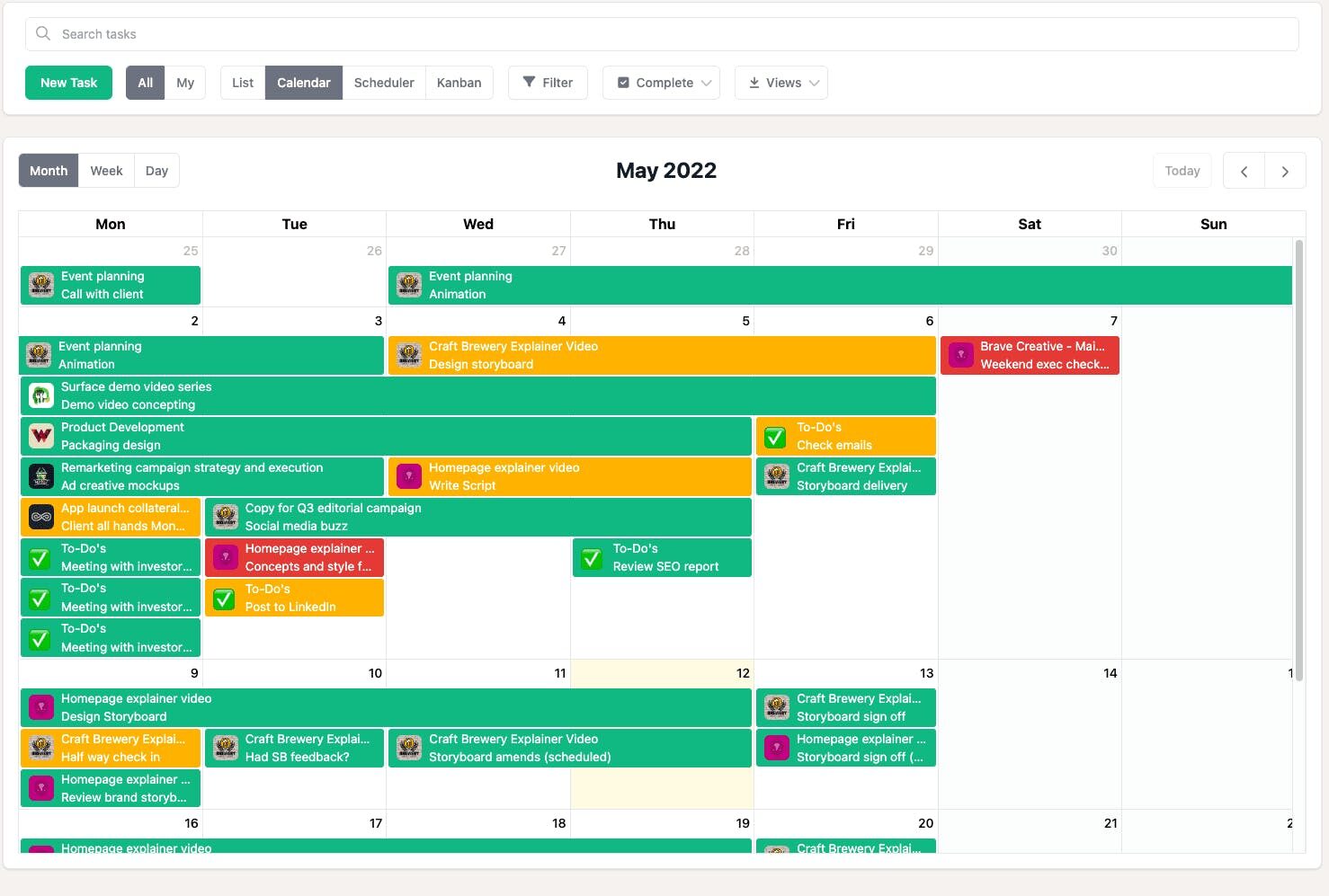 06 tasks calendar