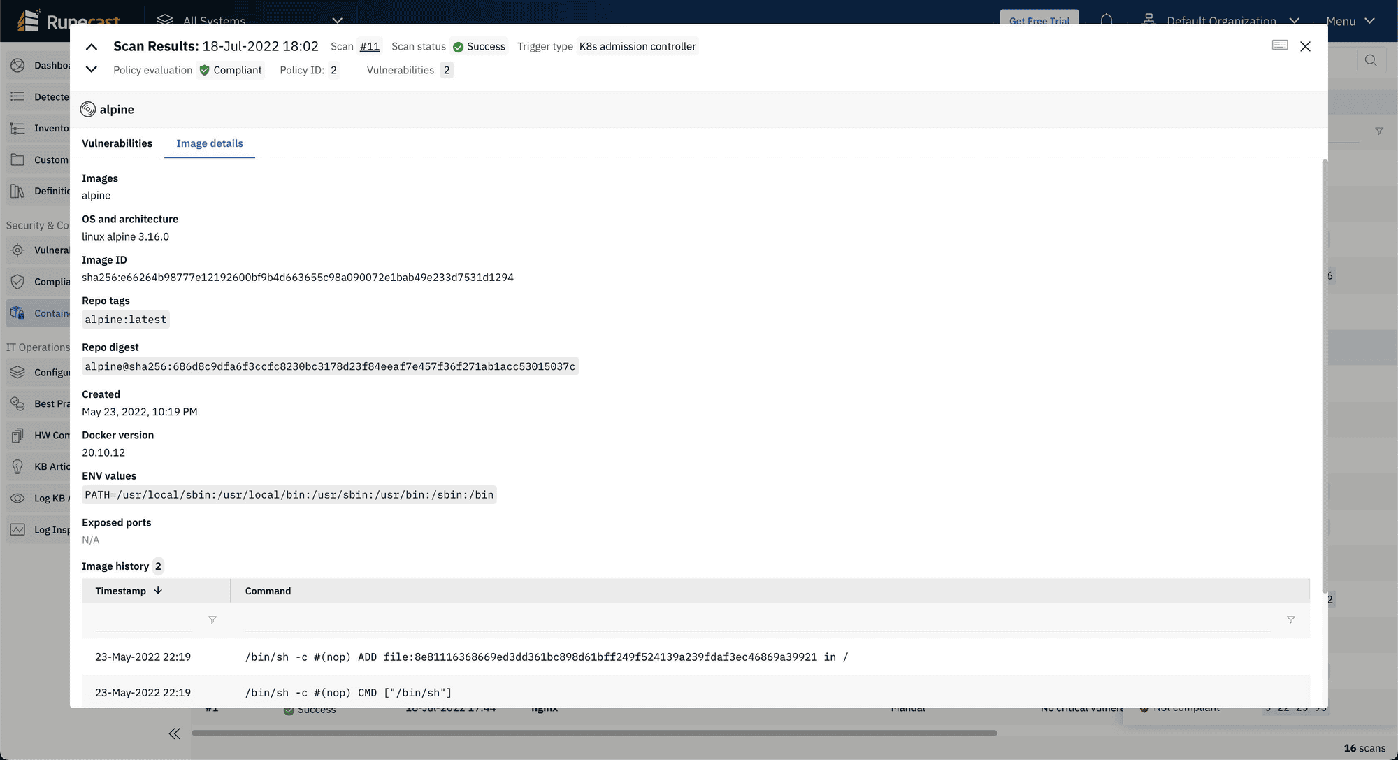 Runecast Vue.js dashboard