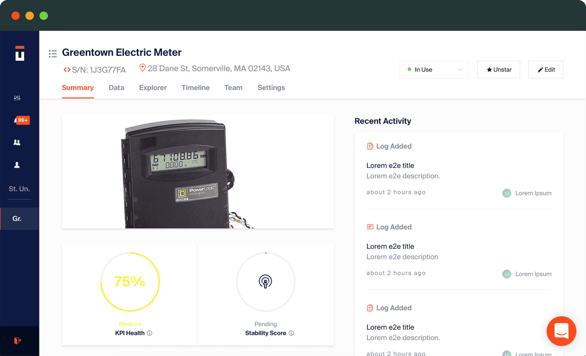 Tagup equipment monitoring dashboard